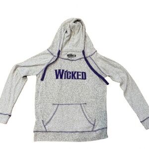 Wicked Broadway Musical Hoodie Gray Purple Womens Small Theatre Group